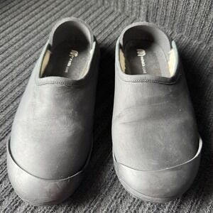 Mahabis Luxe Leather Slippers Black Wool Lined EU 37 LU160101 Womens